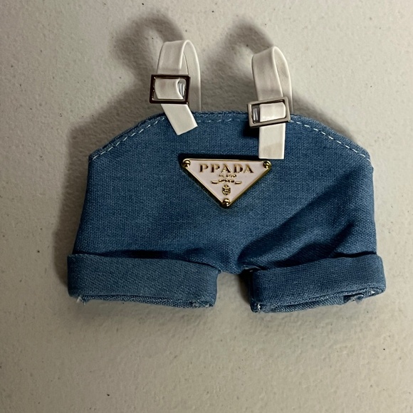 Labubu Designer Overalls Bucket Hat 2 Piece Outfit Blue Suspenders - Picture 3 of 6